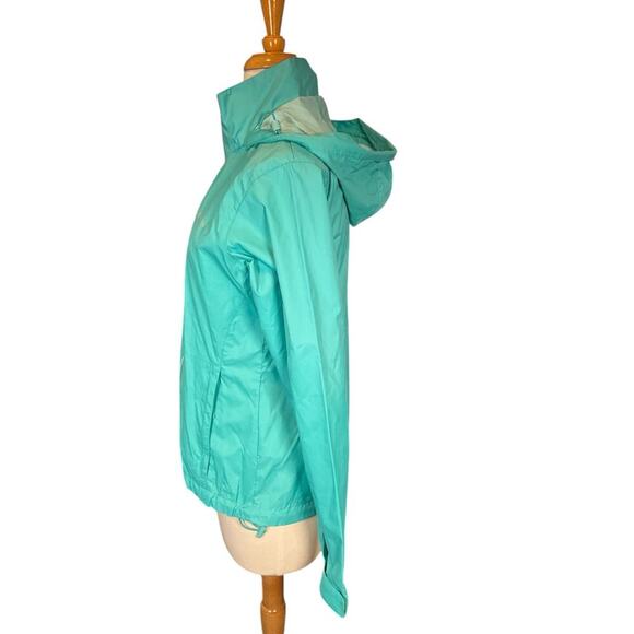 Columbia Womens Small Hide Hooded Windbreaker Rain Jacket Turquoise Lightweight - Picture 2 of 14